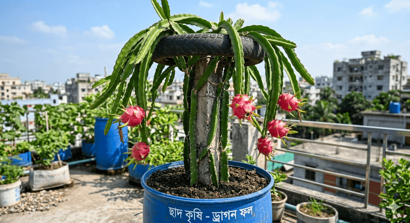 roof dragon fruit farming