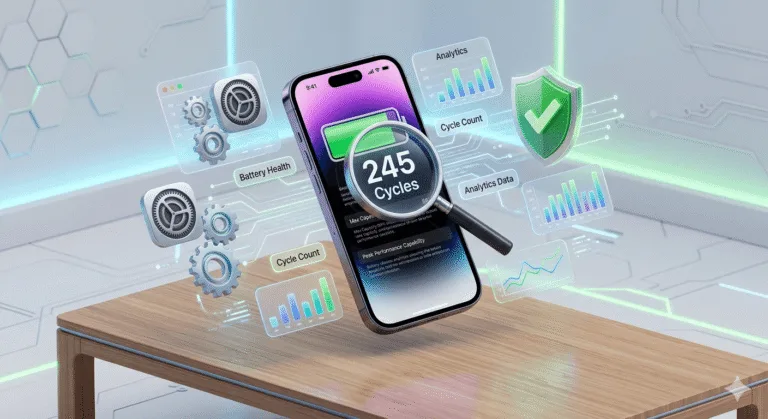 check iphone battery cycle without pc