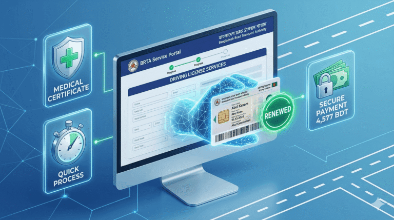 driving license renew fee bd